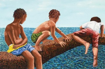 playa 26 Impresionismo infantil Pinturas al óleo